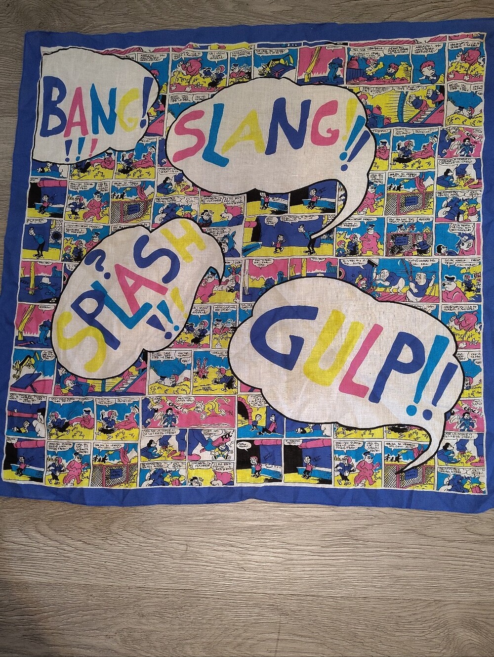VTG Pop Art Comic Book Bandana Scarf Slang Bang Splash Gulp Retro